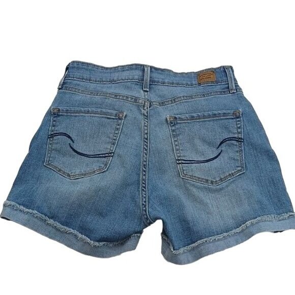 Levi's Signature Womens Shorts Size 6 High Rise Distressed Denim Jean Cutoff - Picture 4 of 7